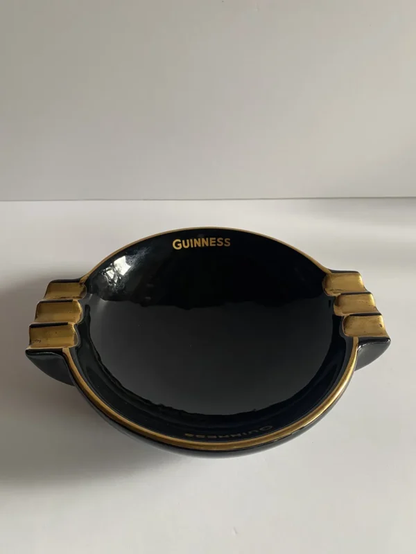 Guinness Black & Gold Ceramic Ashtray