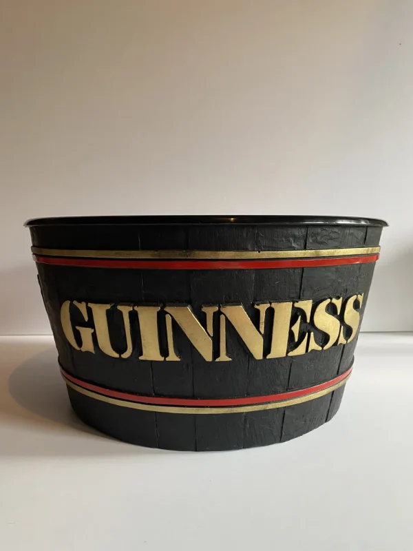 Guinness Barrel Ice Bucket — Black & Gold with Harp