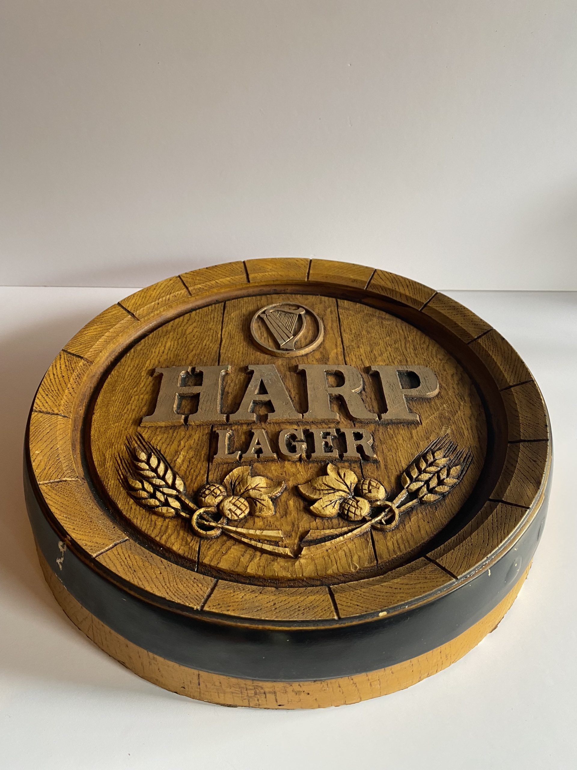 Harp Lager Carved Barrel Wall Sign — 3D Relief - Image 1