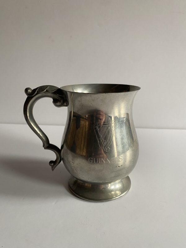 Guinness Pewter Tankard — Georgian Style with Ornate Handle