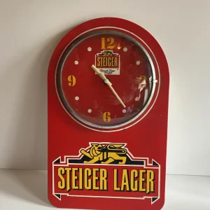 Steiger Lager Wall Clock — Red with Lion Crest